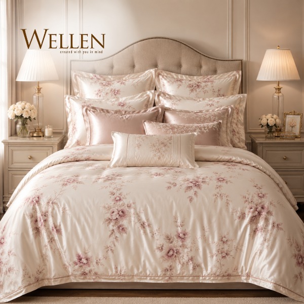 Wellen Cellulose Fiber Bed Set – Pink Peony